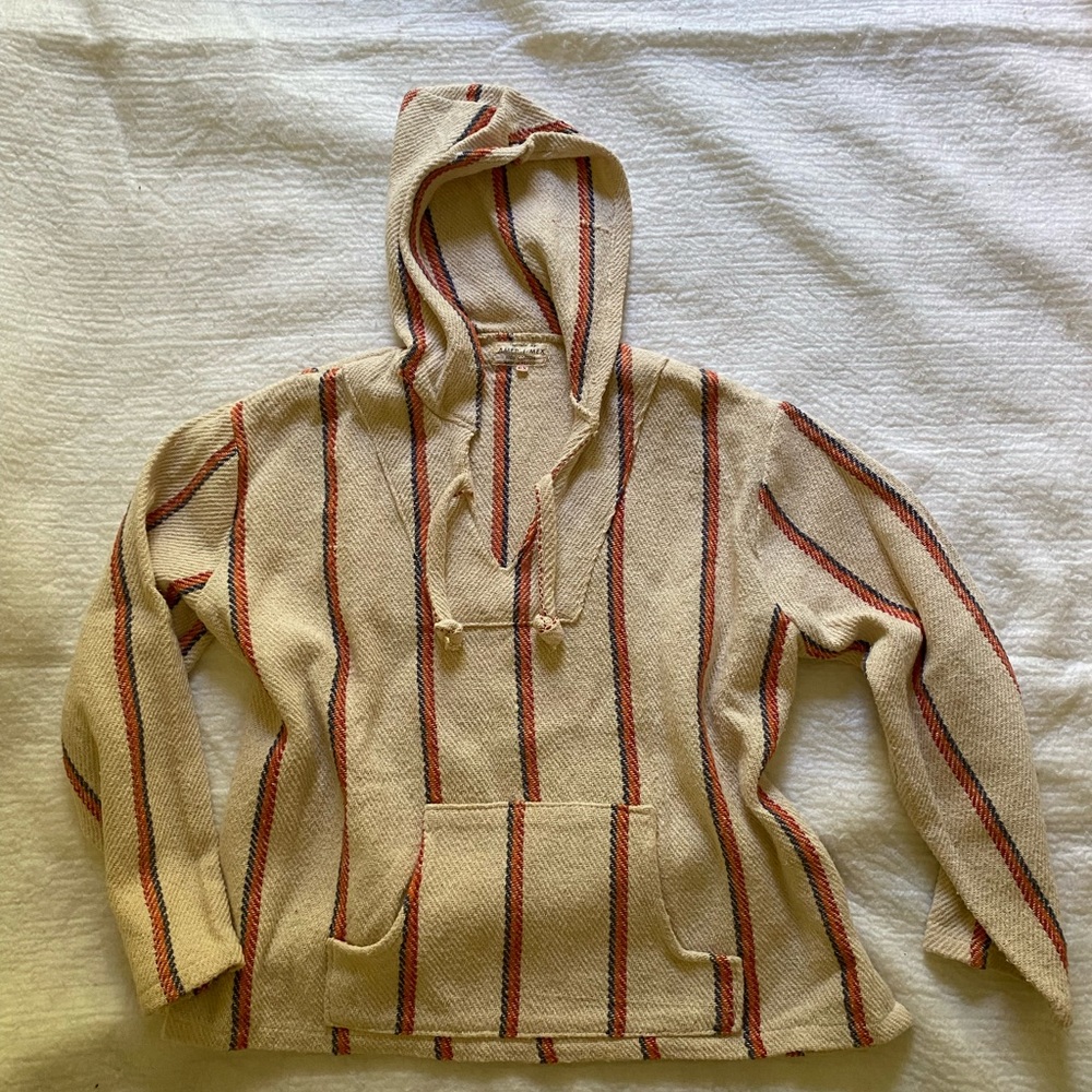 Vintage 1970s-1980s baja hoodie “drug rug”
